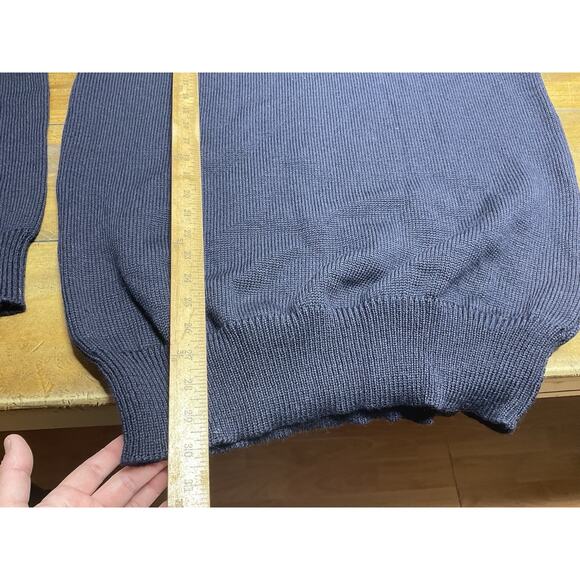 The Mariner Navy Blue Wool Shawl Collar Sweater Guideboat Co Made in England XL - Picture 11 of 15